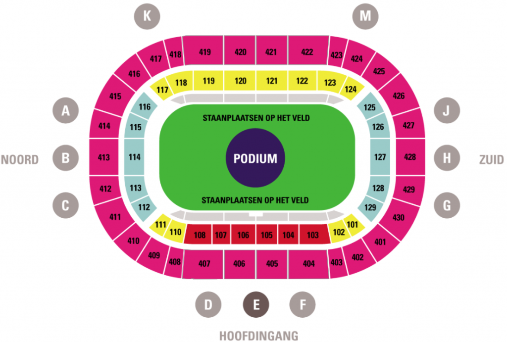 ArenA Plattegrond Toppers in Concert