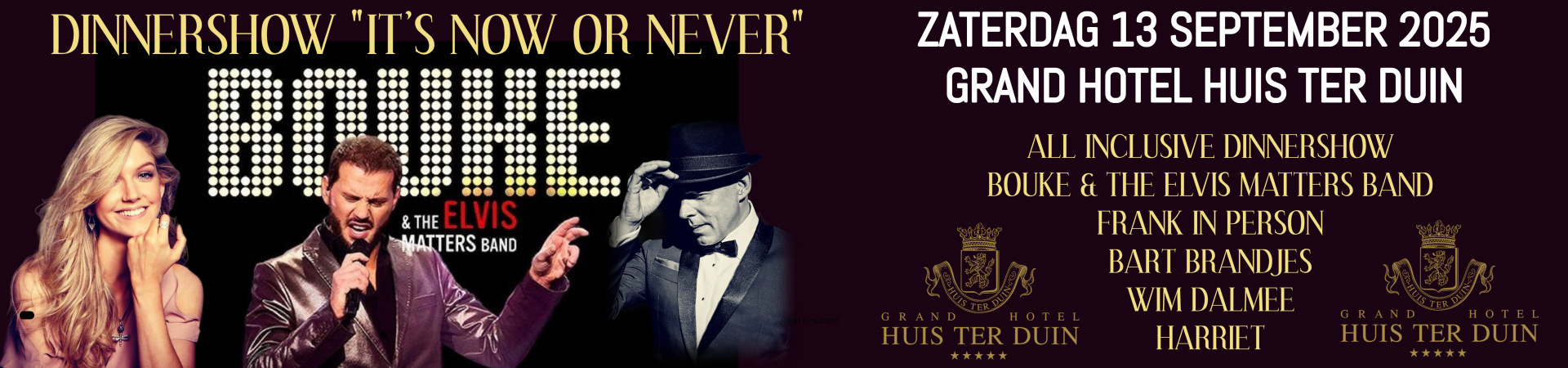 Dinnershow Its Now or Never tickets 2025 Huis ter Duin